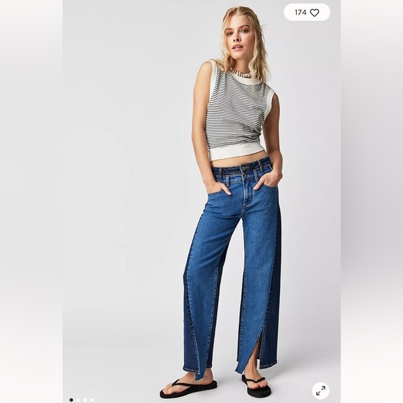 Driftwood Cece Two Tone Cream/Tan Jeans - Picture 1 of 7